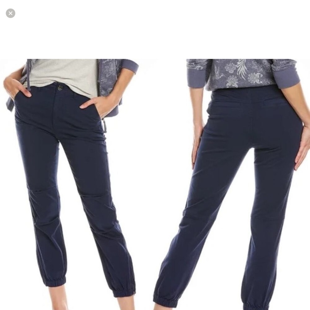 Johnny Was Navy Elastic-Cuff Joggers